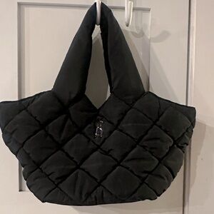 Black Quilted Tote Bag